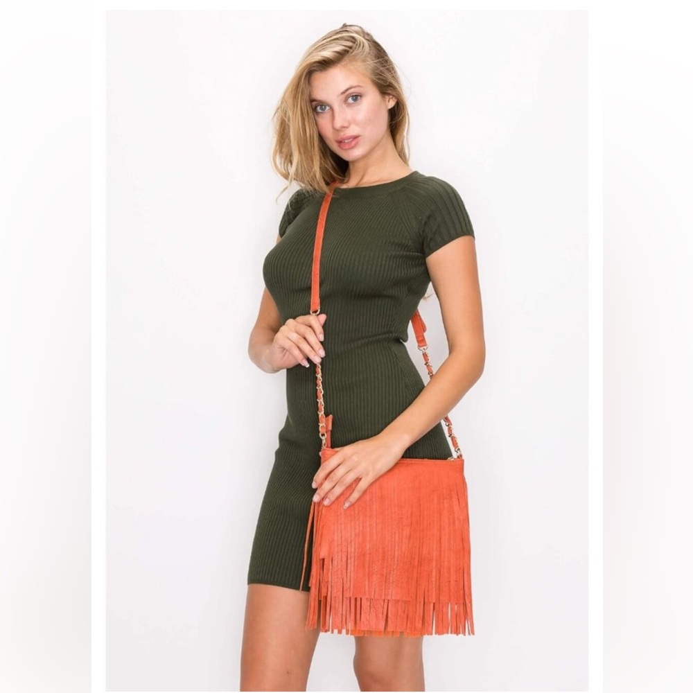 2 Fringe Faux Leather Crossbody Bags